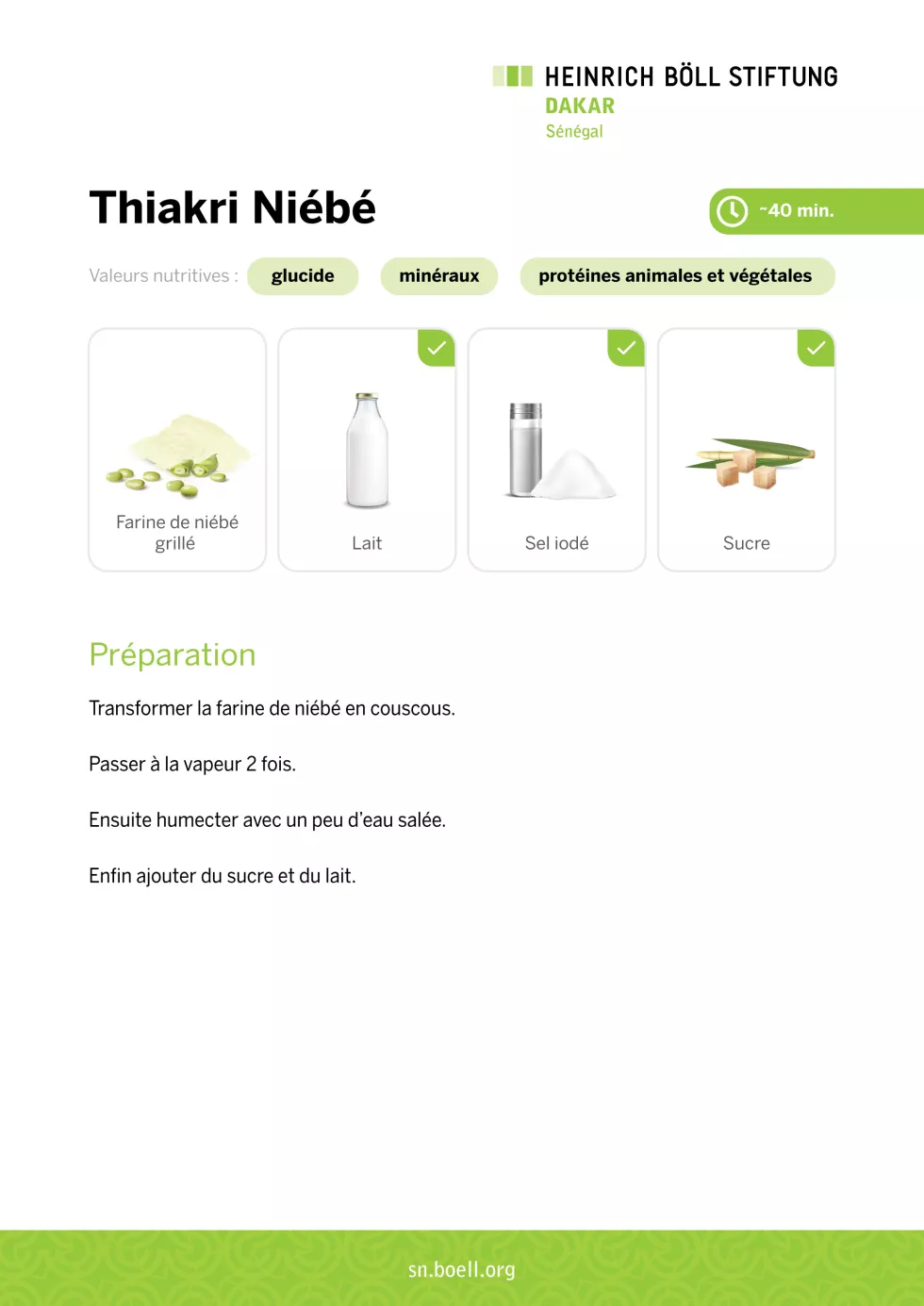 Recette de Thiakri Niébé